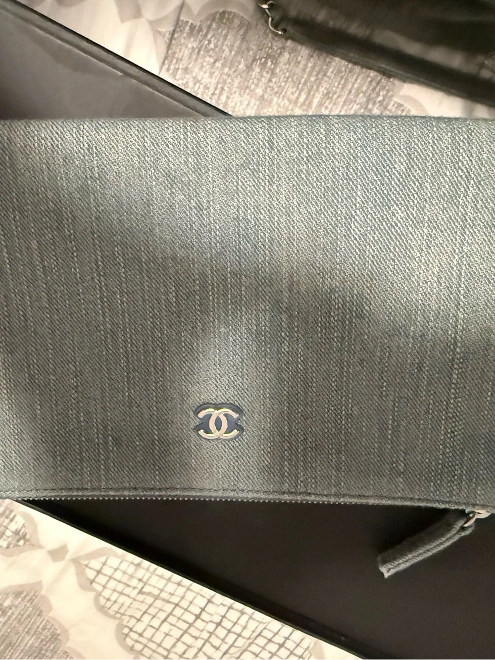 Small Chanel Denim Deauville tote